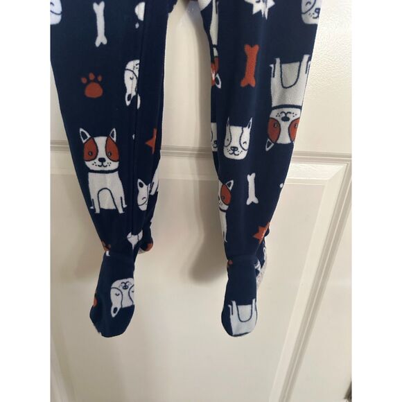Carter’s Kids One Piece Navy Fleece Pajamas with Dogs Size 3T - Picture 7 of 12